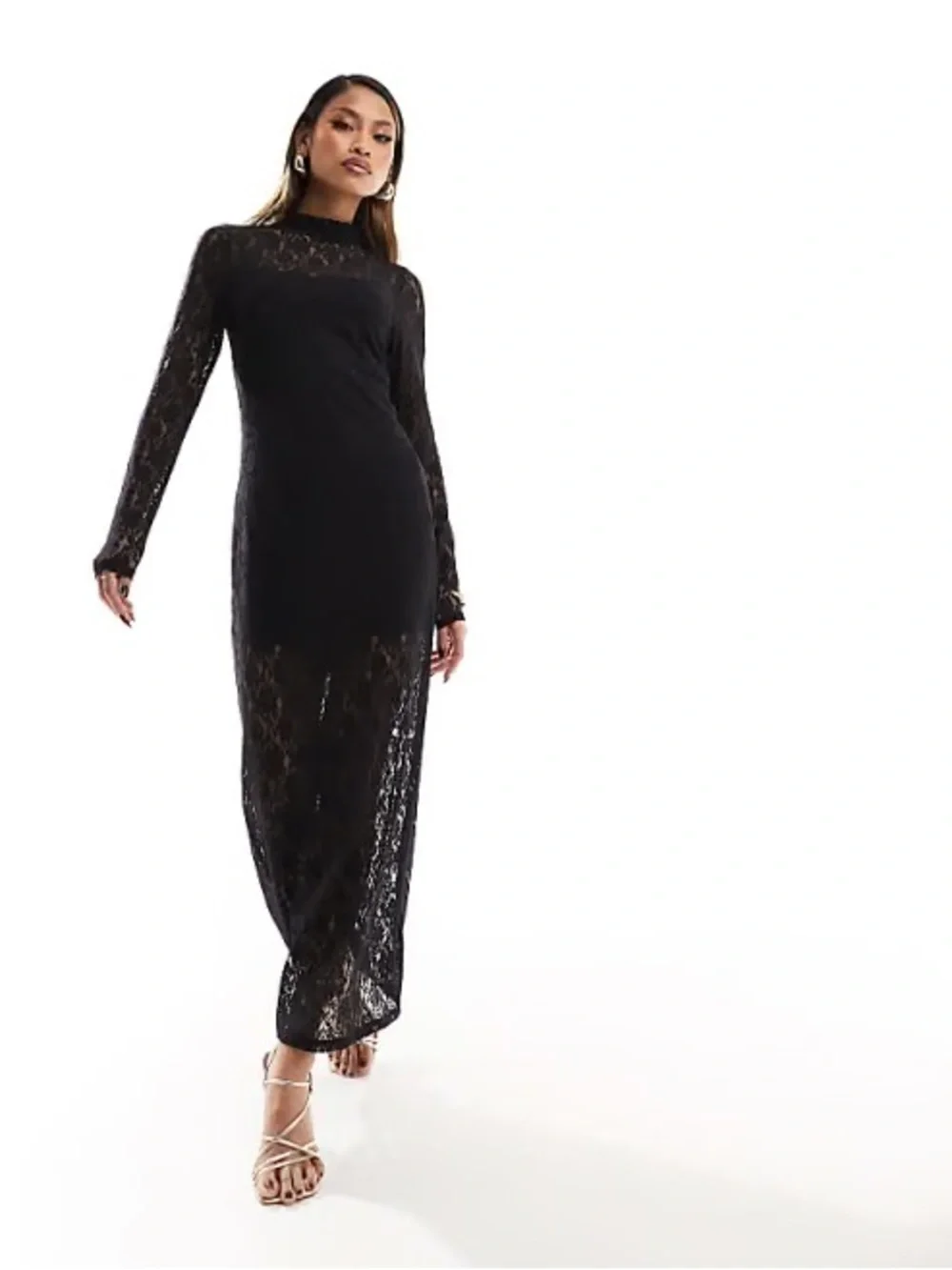 Abercrombie & Fitch Lace Maci Dress in Black NWT